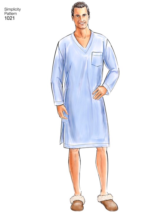 Sewing Pattern Men s Robe Pattern Men s Loungewear Pattern Men s Pajama Pattern Men s Nightshirt Pattern Simplicity Sewing Pattern 1021 Etsy Canada