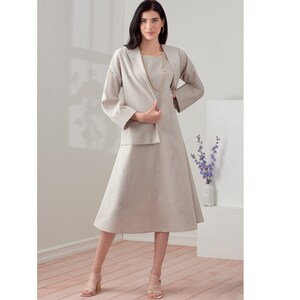 Sewing Pattern Women's Dress Pattern, Dress With Jacket Pattern, Flared ...