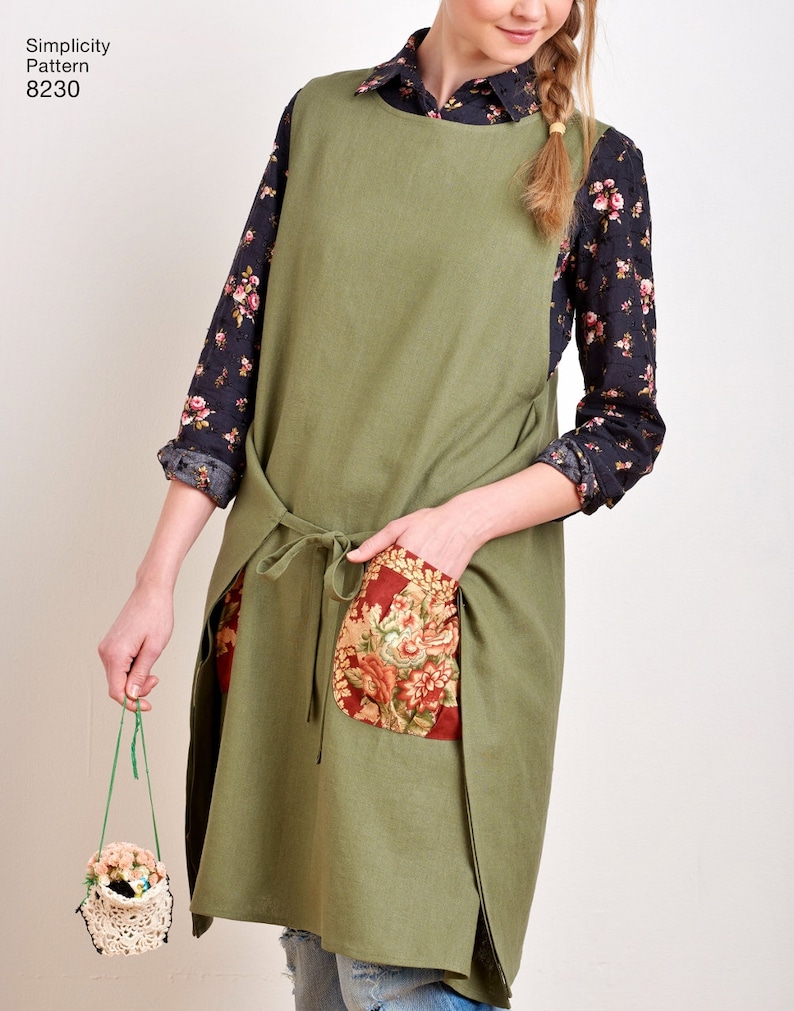 Sewing Pattern Apron Dress Pattern Reversible Tabard Apron Etsy