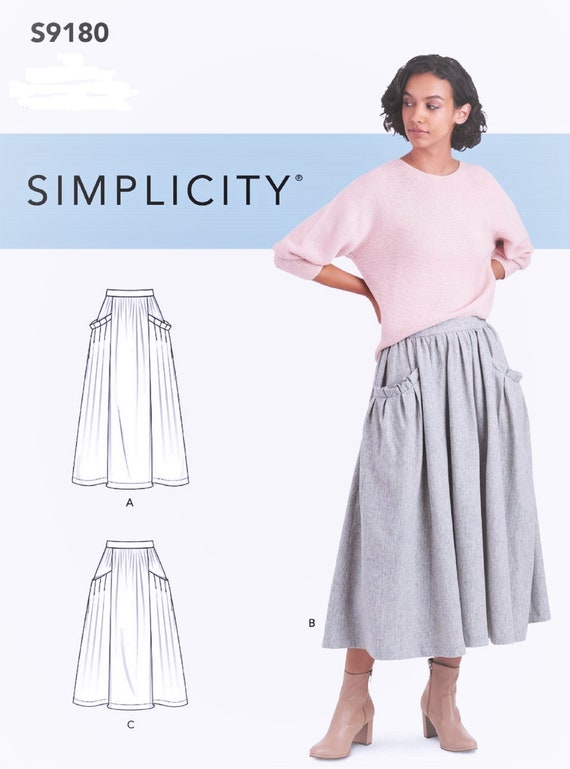 Sewing Pattern Women s Skirt Pattern Big Pockets Skirt Pattern Gathered Skirt Pattern Simplicity Sewing Pattern 9180 Etsy Canada