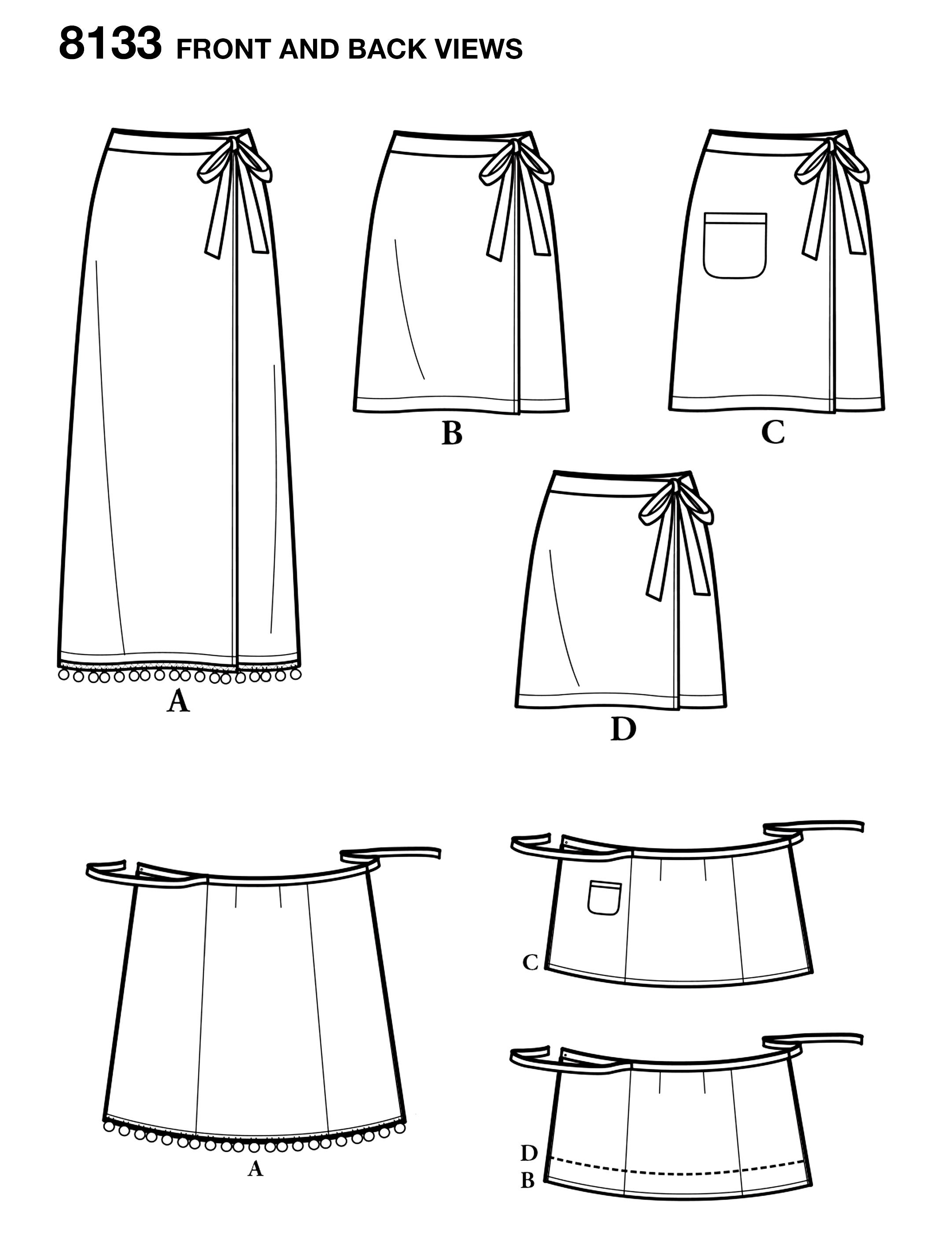 Sewing Pattern Learn to Sew Wrap Skirt Pattern Beginner | Etsy