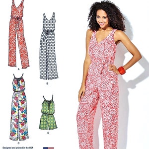 Sewing Pattern Easy Jumpsuit Pattern, Easy Adult Romper Pattern, Pullover Maxi Dress Pattern, Simplicity Pattern 9125