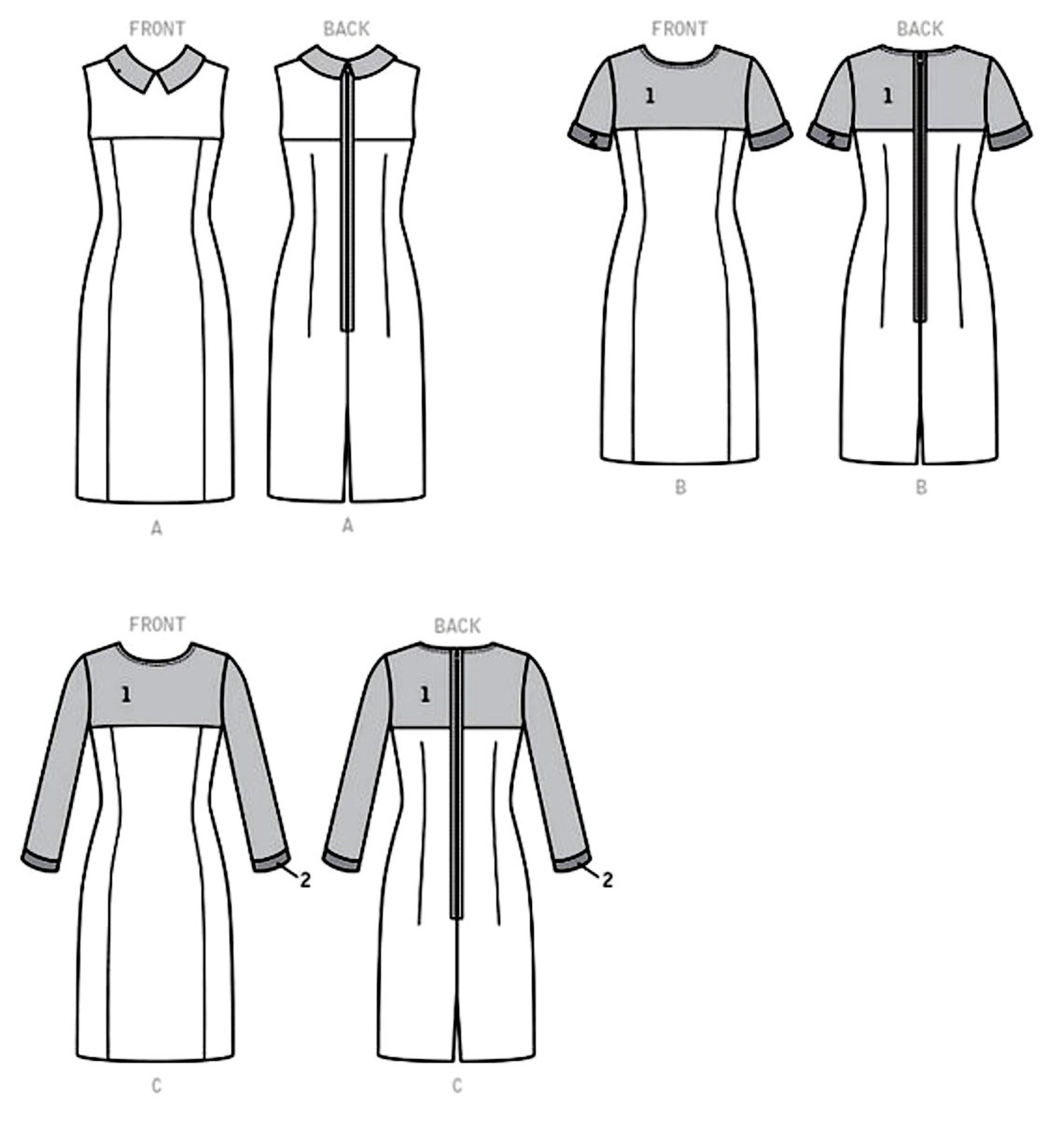 Sewing Pattern Sheath Dress Pattern Easy Dress Pattern Long Etsy