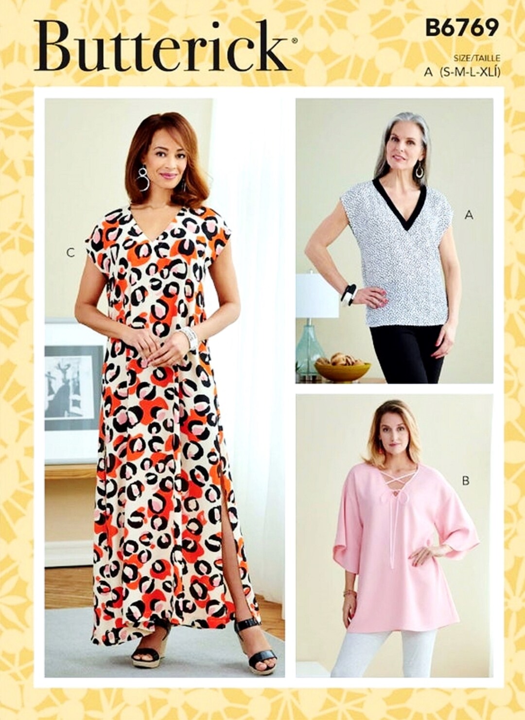 Sewing Pattern Women's Loose Fit Top Pattern, Caftan Pattern, Loose Fit ...