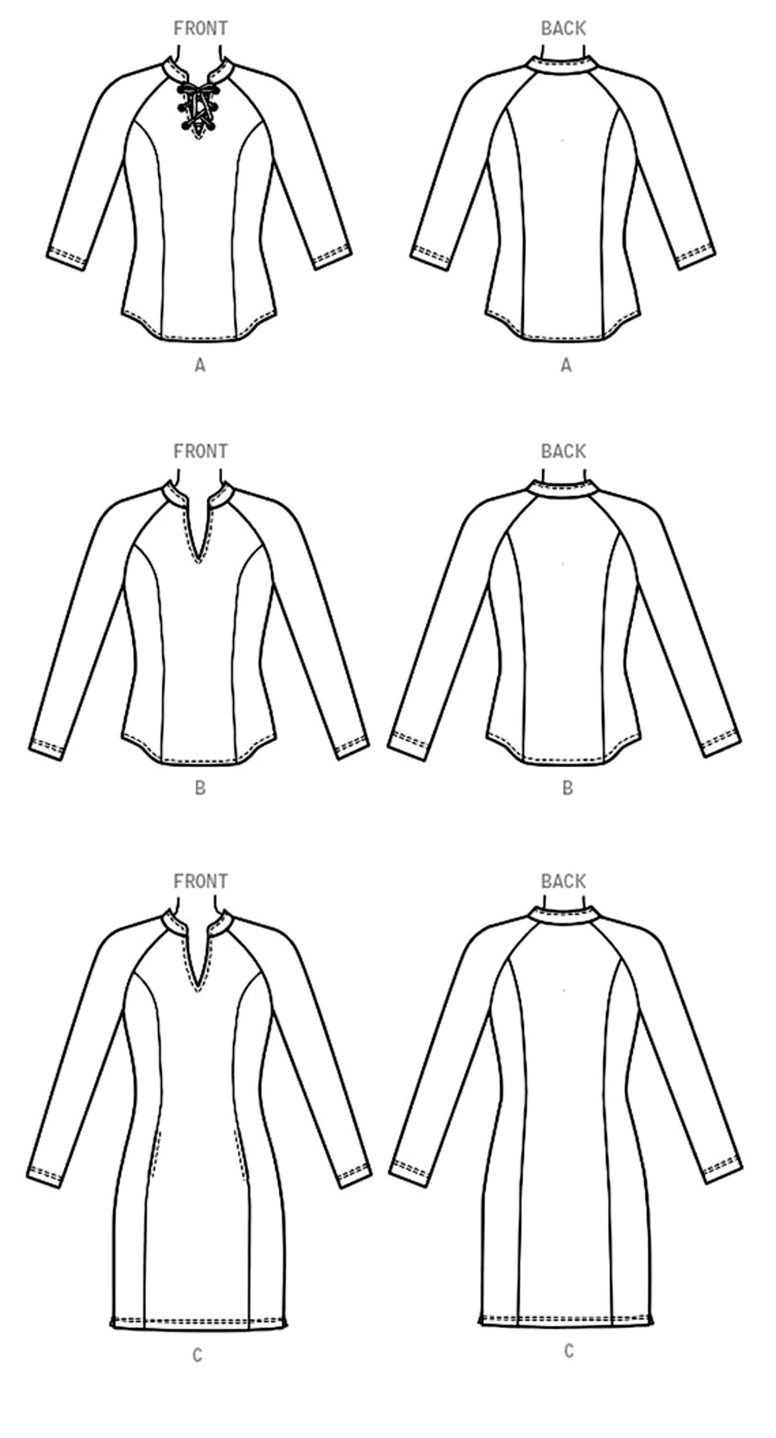 Sewing Pattern Knit Dress Pattern Close Fit Pullover Top Etsy