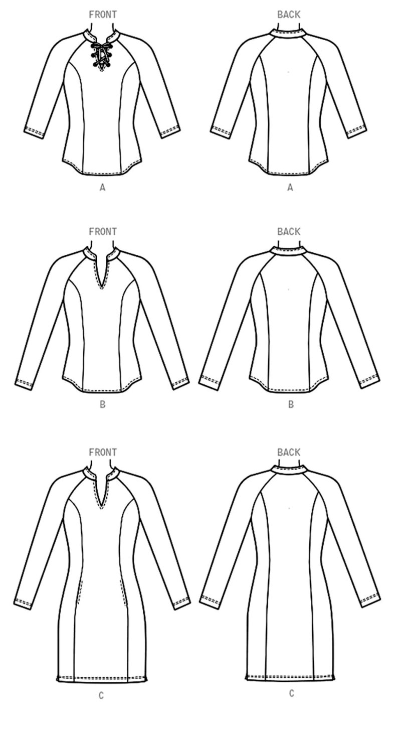 Sewing Pattern Knit Dress Pattern Close Fit Pullover Top Etsy