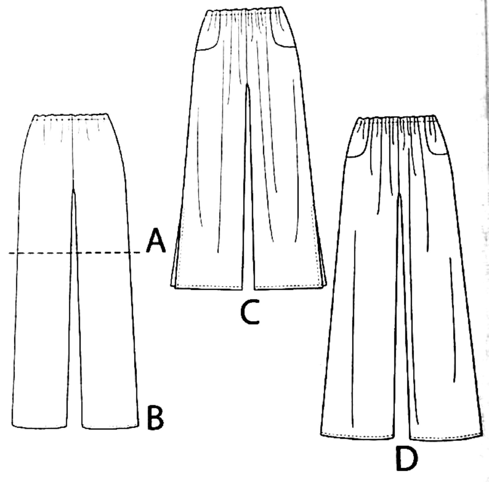 Sewing Pattern Wide Leg Pants Pattern Elastic Waist Pants Etsy Sewing Pattern Wide Leg Pants Pattern Elastic Waist Pants Etsy