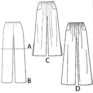 Sewing Pattern Wide Leg Pants Pattern Elastic Waist Pants - Etsy
