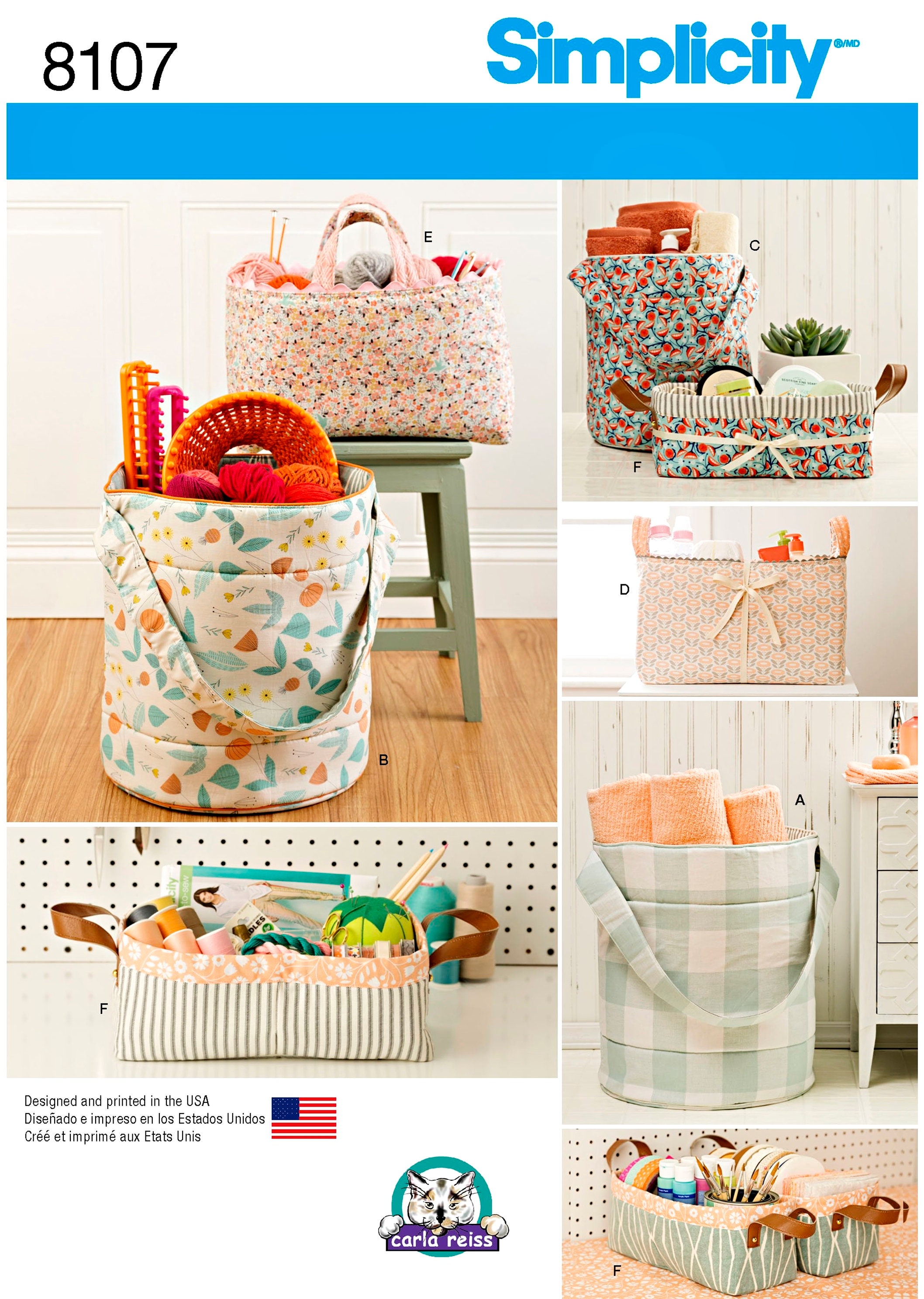 Sewing Pattern Room Storage Organizers Pattern Cloth Bucket Etsy
