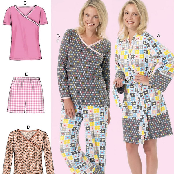 Sewing Pattern Women's Pajama's and Robe Pattern, Short Pajama's and Wrap Robe Pattern, McCall's Sewing Pattern 7297
