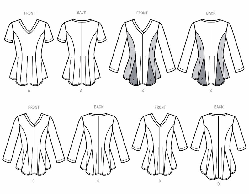 Sewing Pattern Women's Pullover Tops Pattern Long Sleeve Etsy