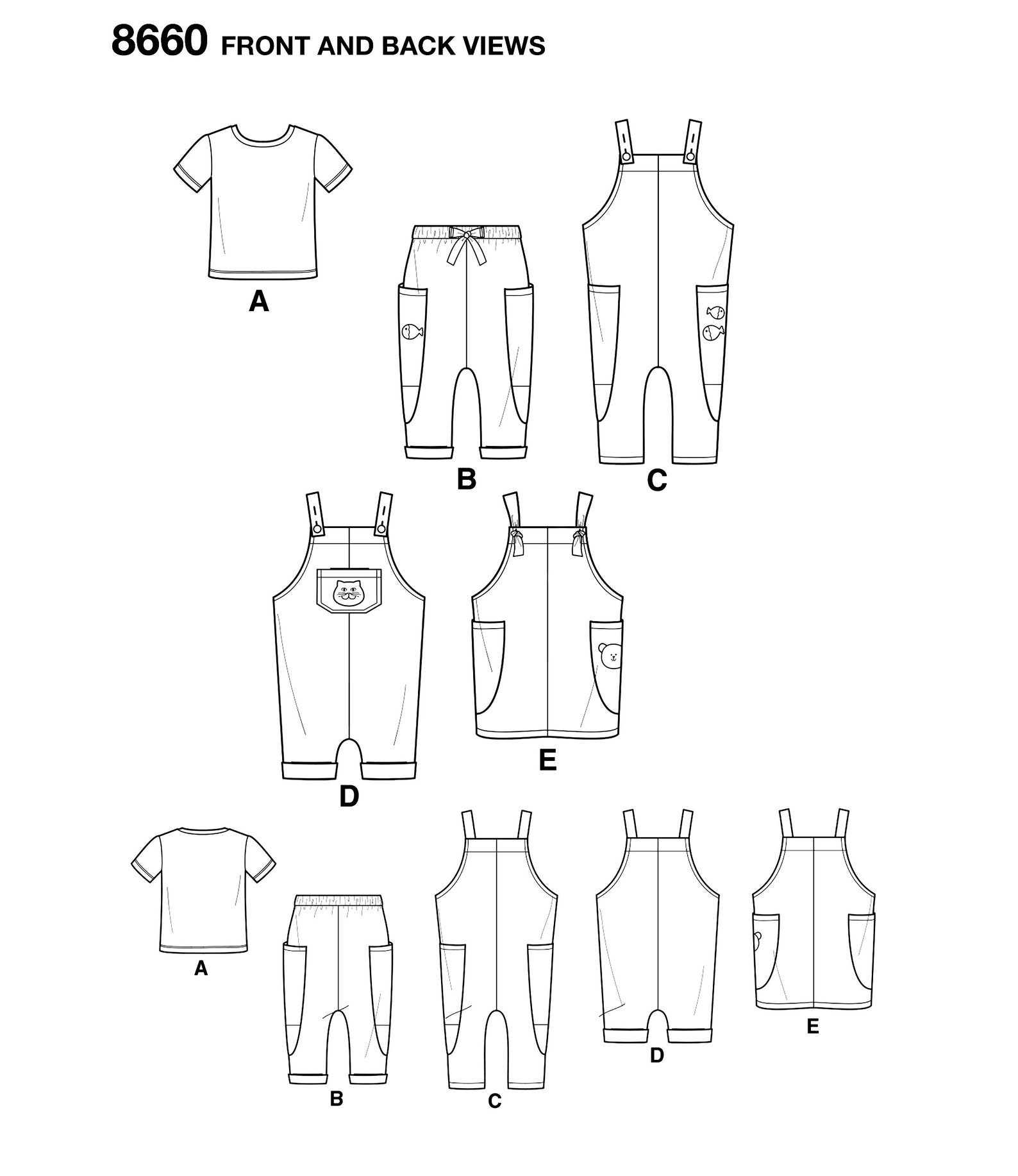 Sewing Pattern Toddlers' Overall Shorts Pattern Baby - Etsy 日本