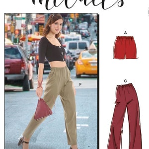 Sewing Pattern Elastic Waist Pants Pattern, Easy Shorts Pattern, Pants with Pockets Pattern, McCall&#39;s Sewing Pattern 8057