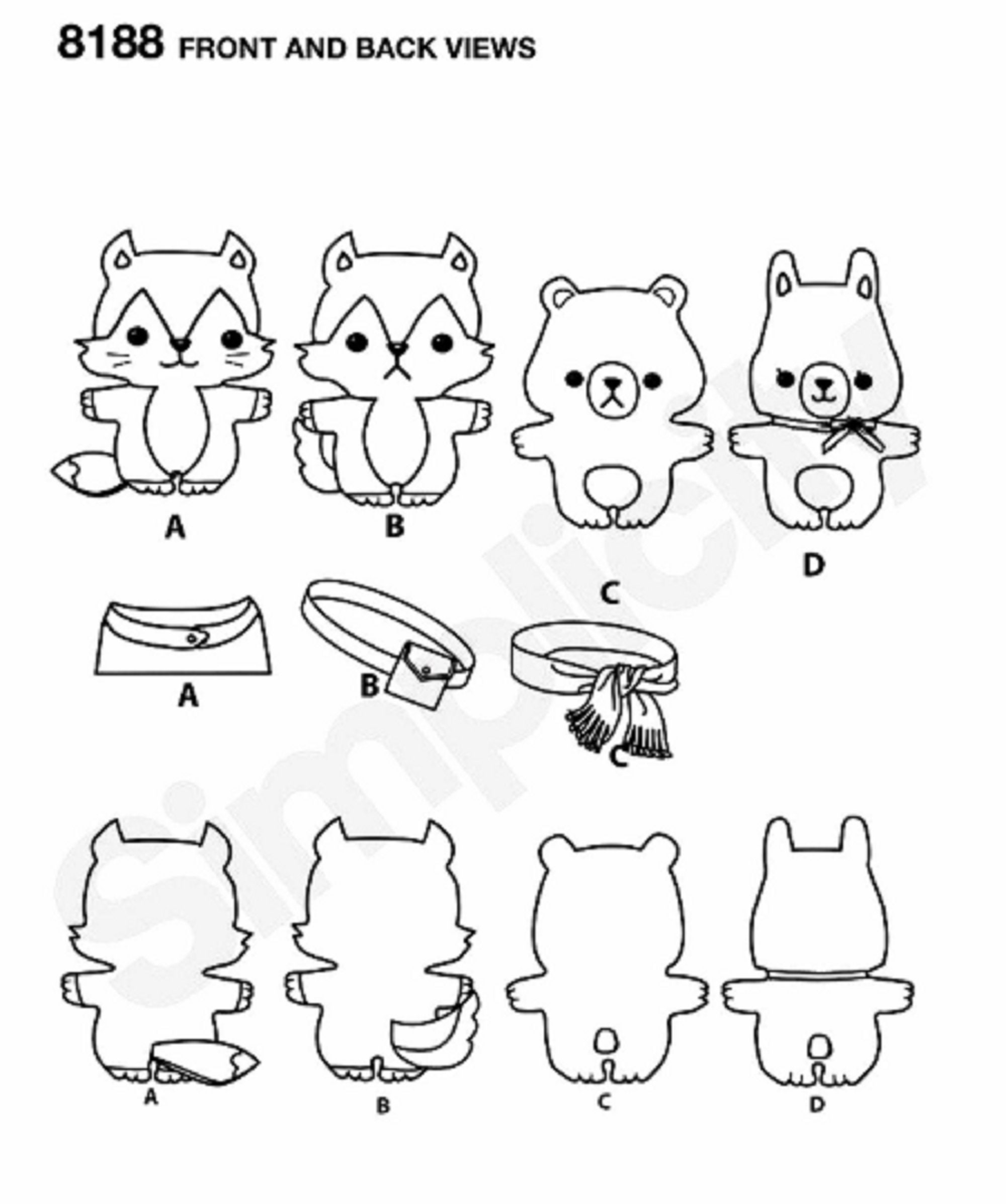 Sewing Pattern Easy Stuffed Animals Pattern Easy Fleece Etsy