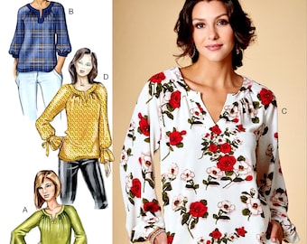 Sewing Pattern Women's Loose Fit Tops Pattern, Easy Blouse Pattern, Pullover Blouse Pattern, Butterick Sewing Pattern 6632