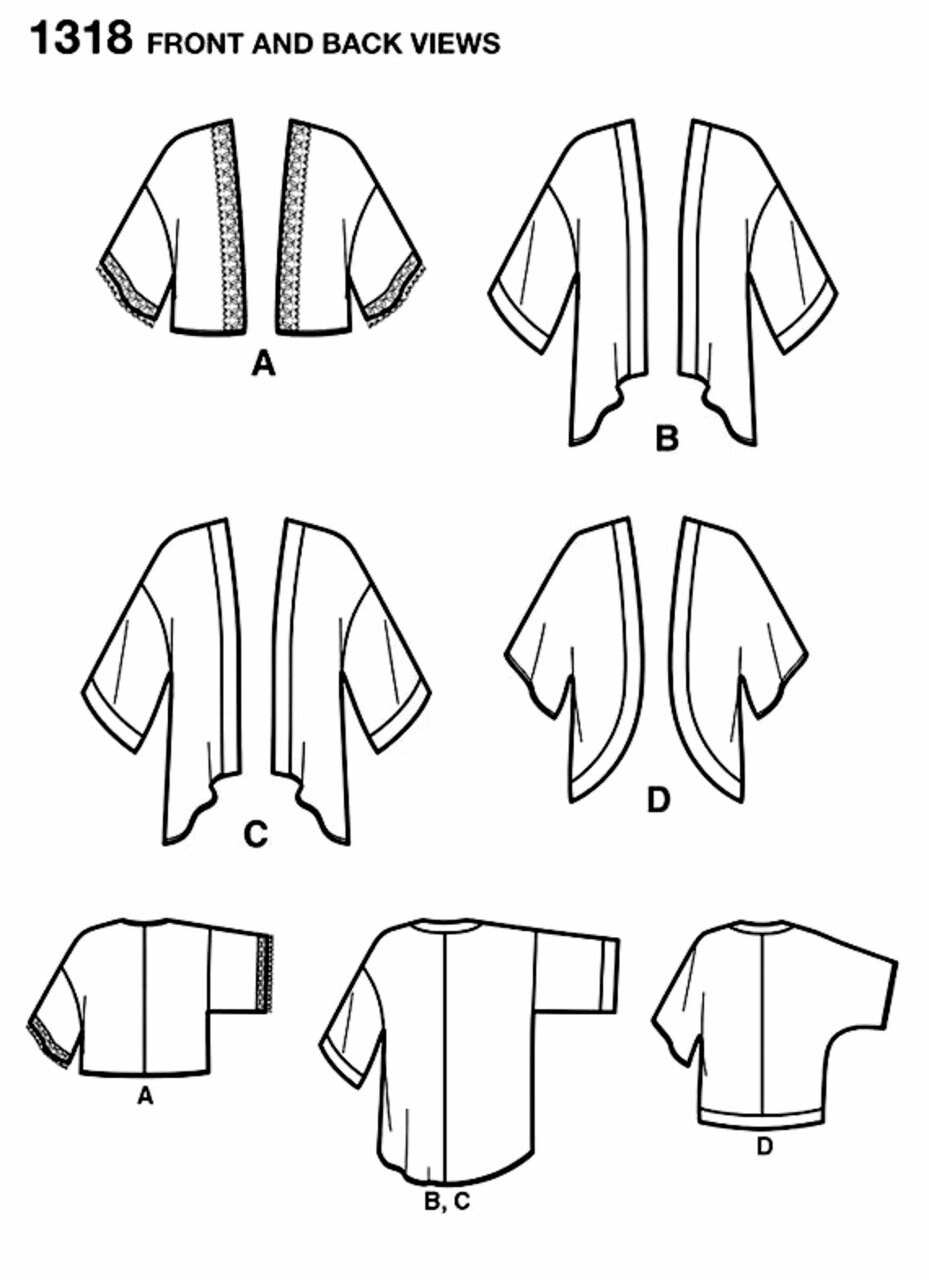 Sewing Pattern Kimono Jacket Pattern Open Front Loose Fit Etsy