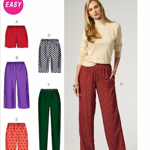 Sewing Pattern Elastic Waist Pants Pattern Easy Shorts | Etsy
