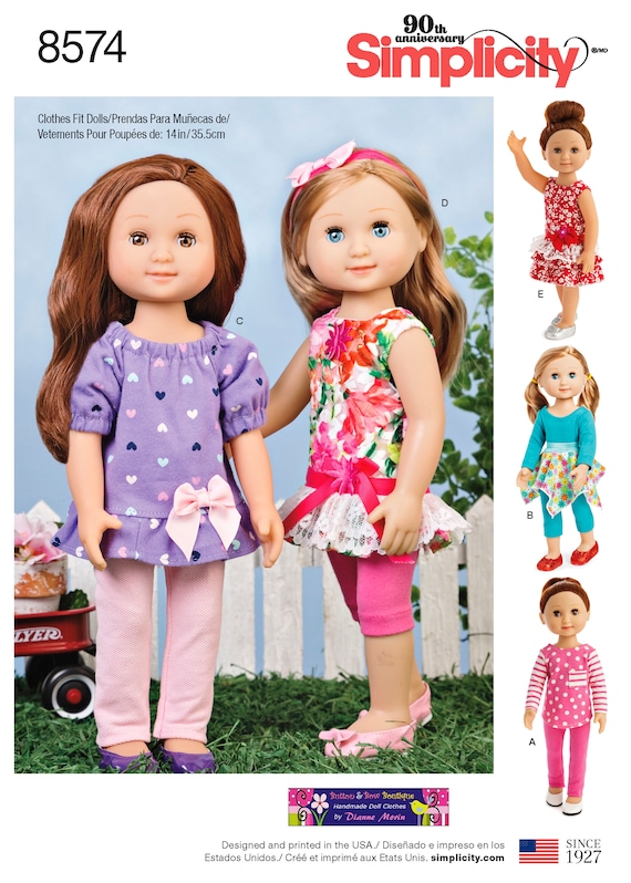 Sewing Pattern 14 inch Doll Clothes Pattern Simplicity Sewing Etsy