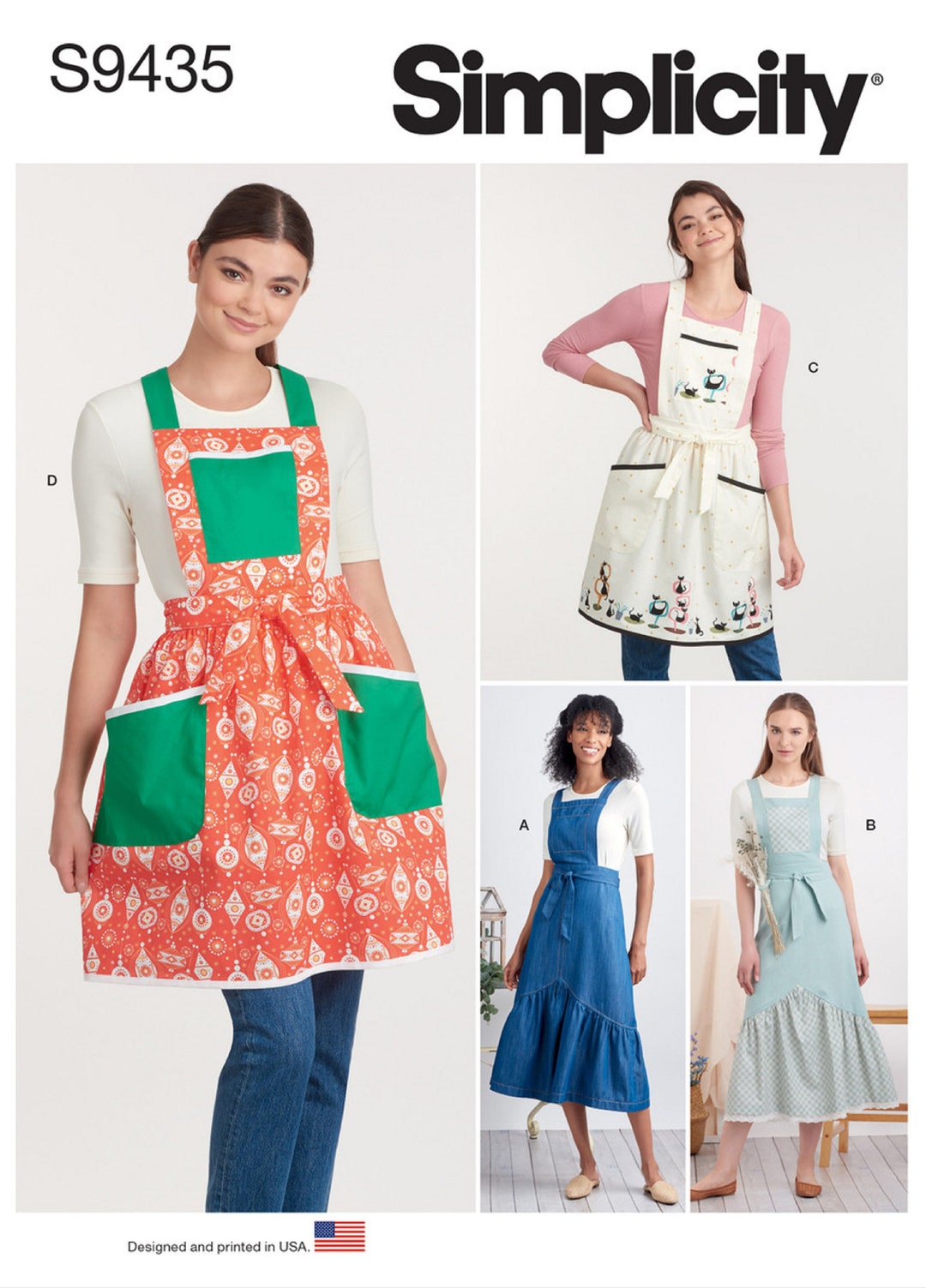 Sewing Pattern Bib Apron Pattern, Simplicity Sewing Pattern 9435 - Etsy