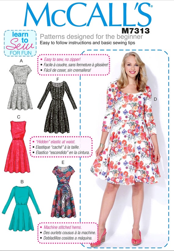 Size B5 McCalls Patterns M7116 Misses Dresses 8-10-12-14-16