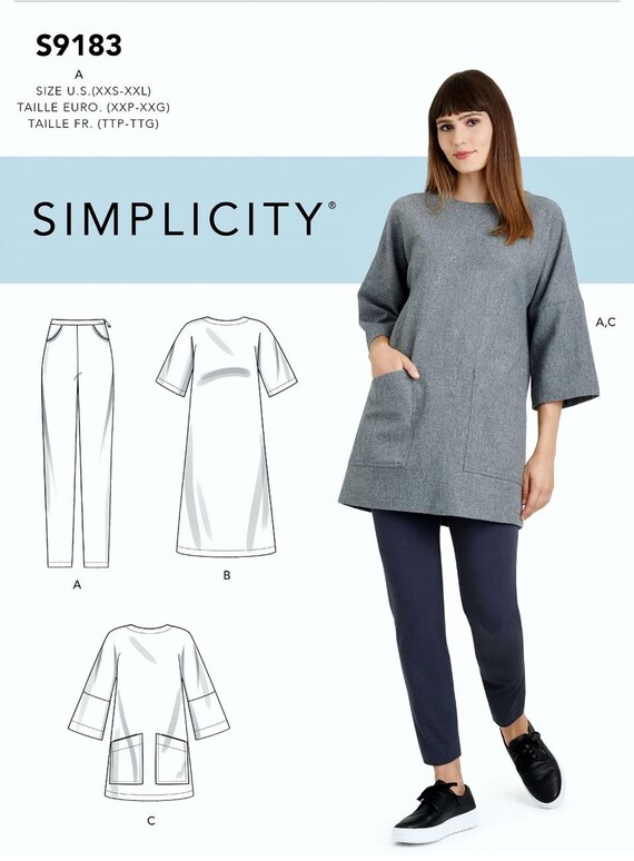 Sewing Pattern Women's Tunic Top Pattern Stretch Knit Etsy