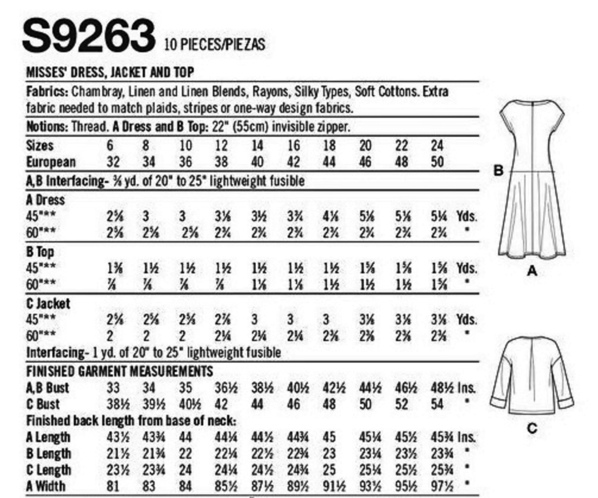 Sewing Pattern Women's Dress Pattern, Dress With Jacket Pattern, Flared ...