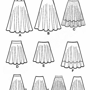 Sewing Pattern Flared Skirt Pattern, Circle Skirt Pattern, Easy Skirt Pattern, Zippered Skirt Pattern, Simplicity Sewing Pattern 9123 image 5