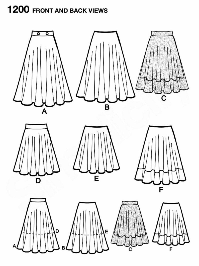 Sewing Pattern Flared Skirt Pattern, Circle Skirt Pattern, Easy Skirt Pattern, Zippered Skirt Pattern, Simplicity Sewing Pattern 9123 image 5