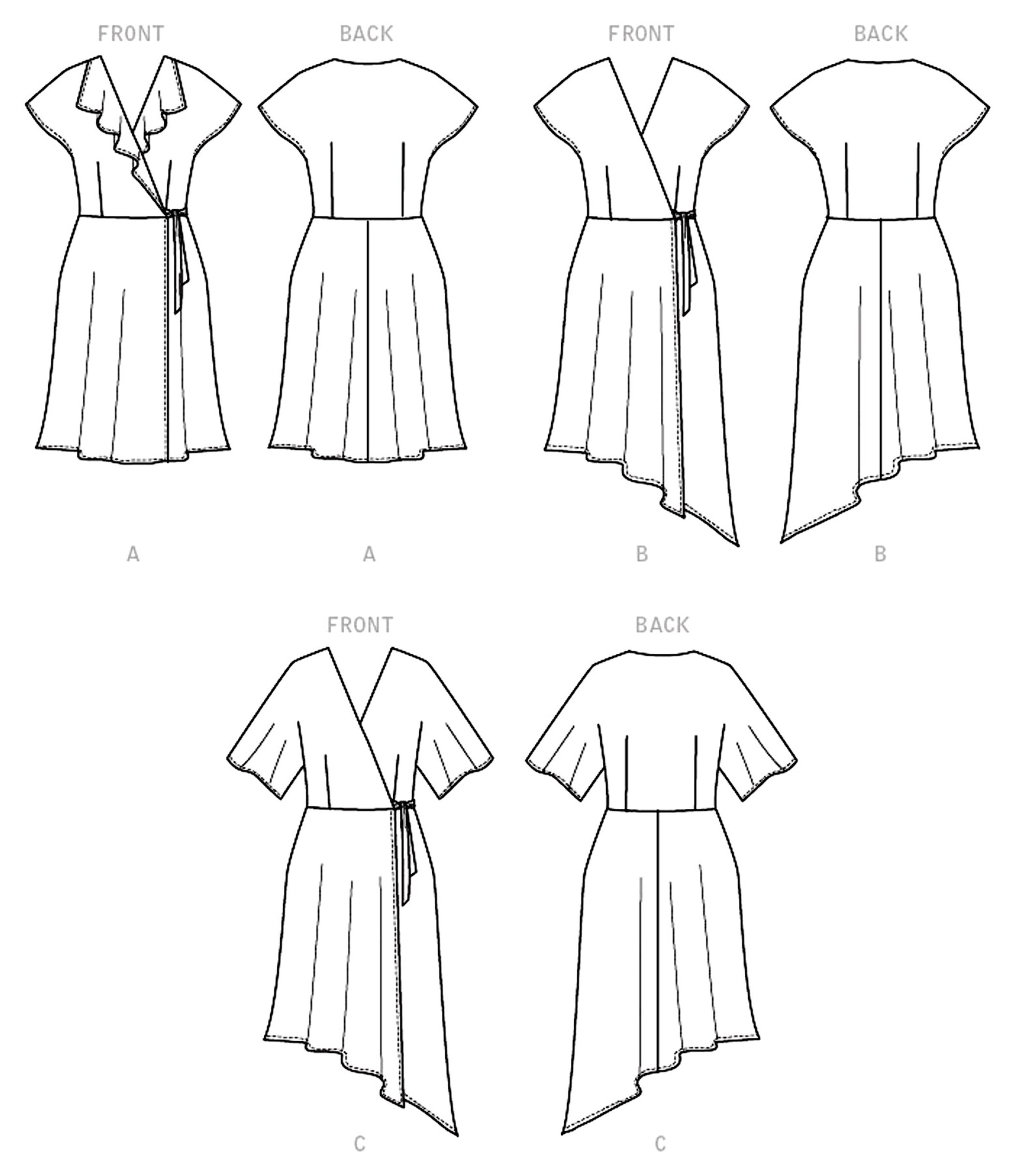 Sewing Pattern Wrap Dress Pattern Shaped Hemline Dress Etsy