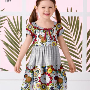 Sewing Pattern Little Girls' Easy Dress Pattern, Girls' Peasant Dress ...
