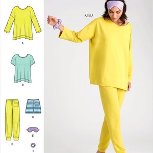 Sewing Pattern Women&#39;s Lounge Pants and Top Pattern, Knit Shorts and Top Pattern, Simplicity Sewing Pattern 9020