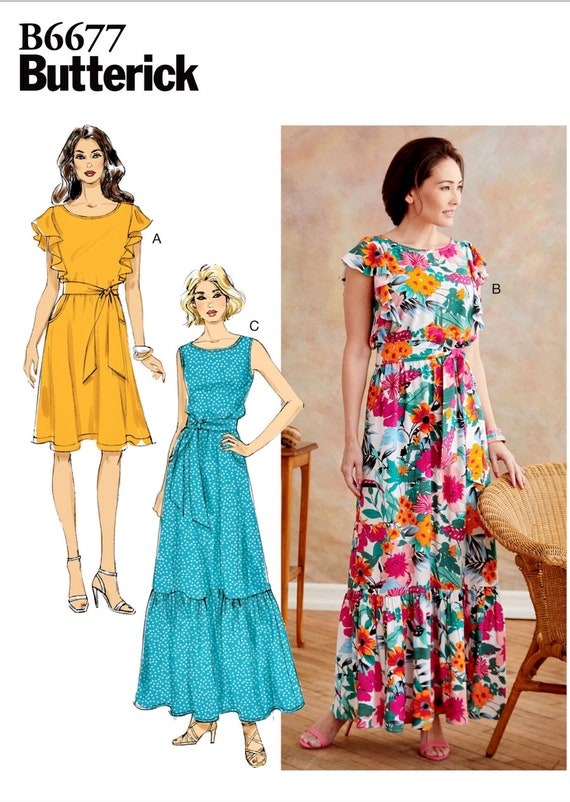 Sewing Pattern Easy Dress Pattern Casual Long Dress Pattern | Etsy