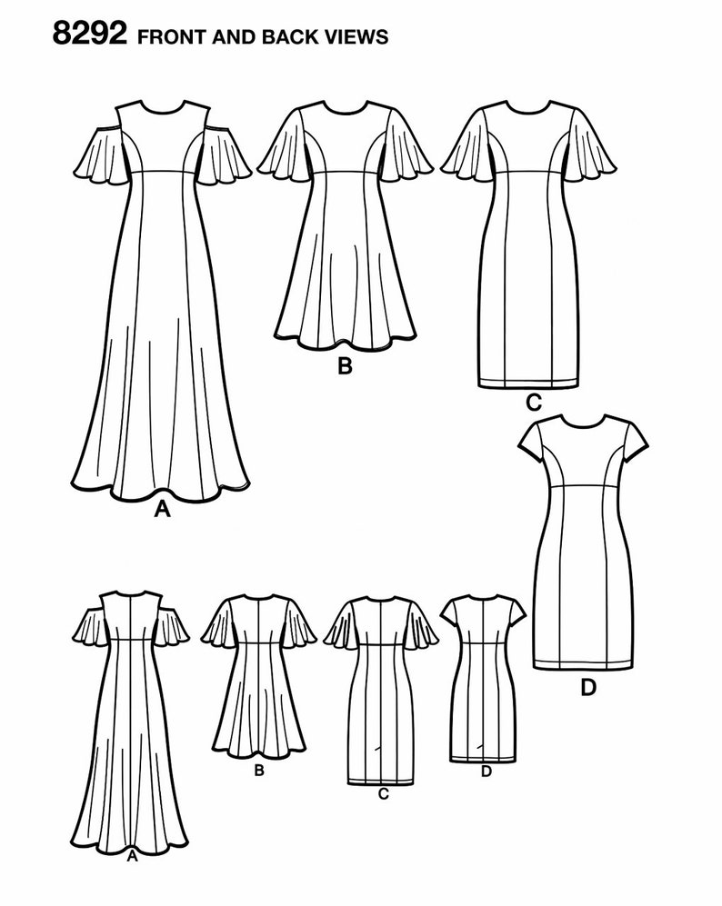Sewing Pattern Flutter Sleeve Dress Pattern Sheath Dress Etsy