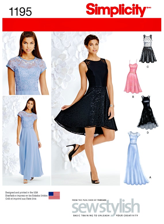 Simplicity Evening Gown and Dress Sewing Pattern for India | Ubuy