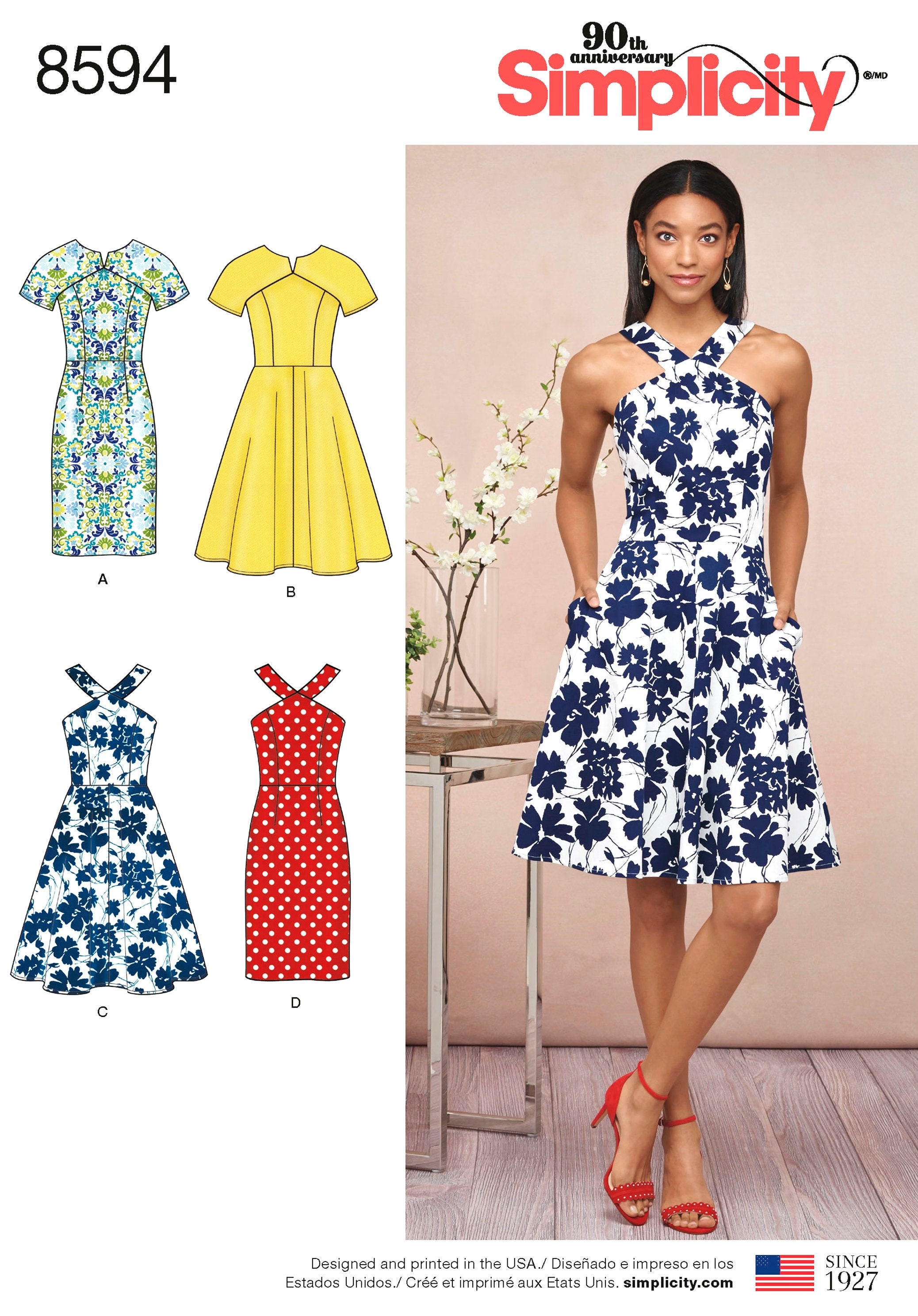 Simplicity Sewing Pattern Misses' Flared Dress Pattern, Sundress Pattern,  Sheath Dress Pattern, Simplicity Sewing Pattern 8594 - Etsy