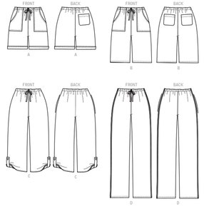 Sewing Pattern Girl's Pants Pattern, Little Girl's Easy Shorts Pattern ...