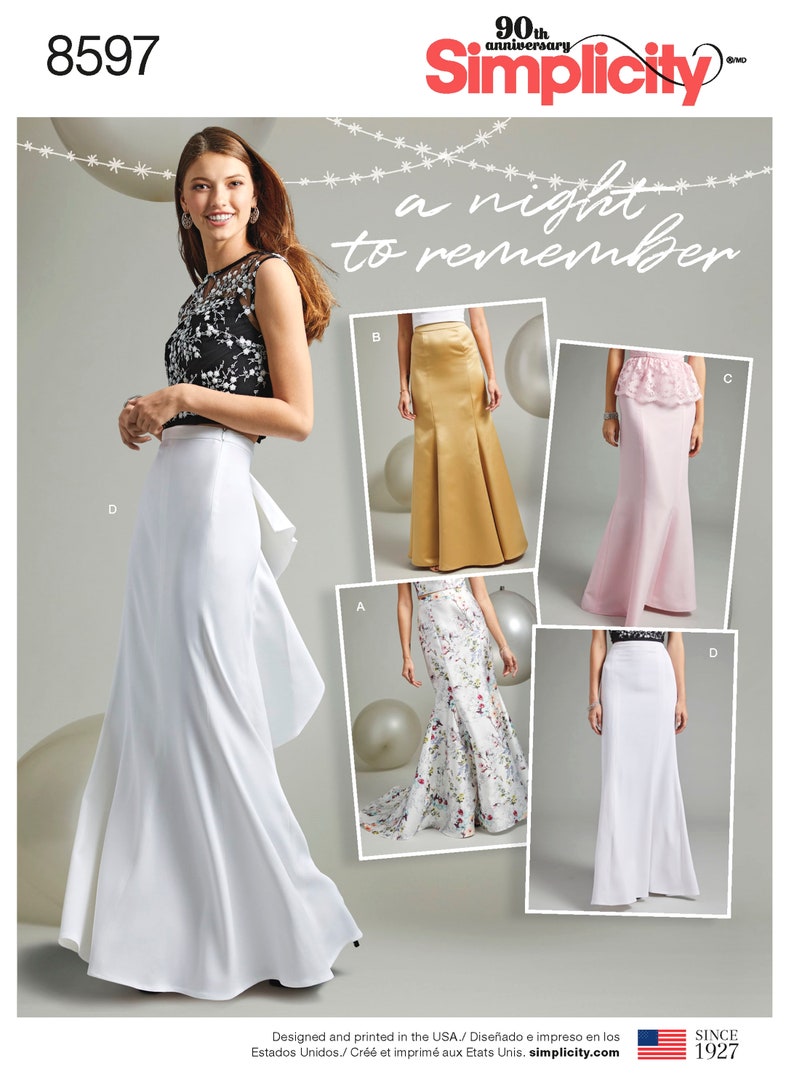 Sewing Pattern Misses Formal Skirt Pattern Skirt With Train Etsy