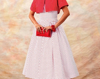 Size 8-14 Retro Halter Dress W/ Cap Sleeve Jacket, Uncut Sewing Pattern -  Etsy