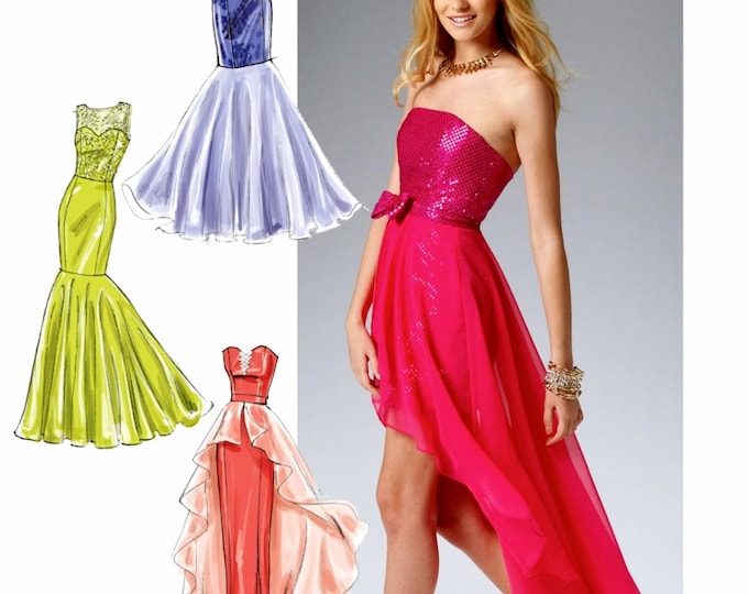 Sewing Pattern Strapless Evening Gown Pattern High Low Formal Etsy