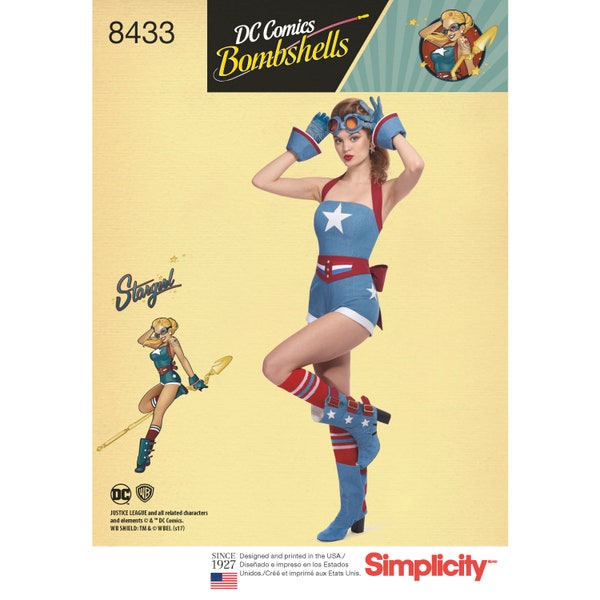 Sewing Patterns DC Comics Bombshell Pin-Up Stargirl Costume Pattern, Simplicity Sewing Pattern 8433