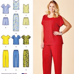 Sewing Pattern Women&#39;s Elastic Waist Pants Pattern, Easy Top Pattern, Women&#39;s Easy Top and Shorts Pattern, Simplicity Sewing Pattern 1446