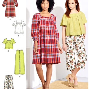 Simplicity Paper Sewing Pattern Loose Fit Dress Pattern, Loose Fit Top Pattern, Elastic Waist Pants Pattern, Simplicity Sewing Pattern 8926