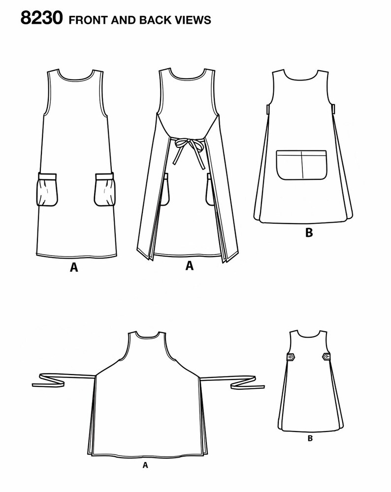Sewing Pattern Apron Dress Pattern Reversible Tabard Apron Etsy