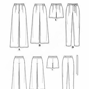 Sewing Pattern Loose Fit Pants Pattern, Wide Leg Pants Pattern, Tapered ...