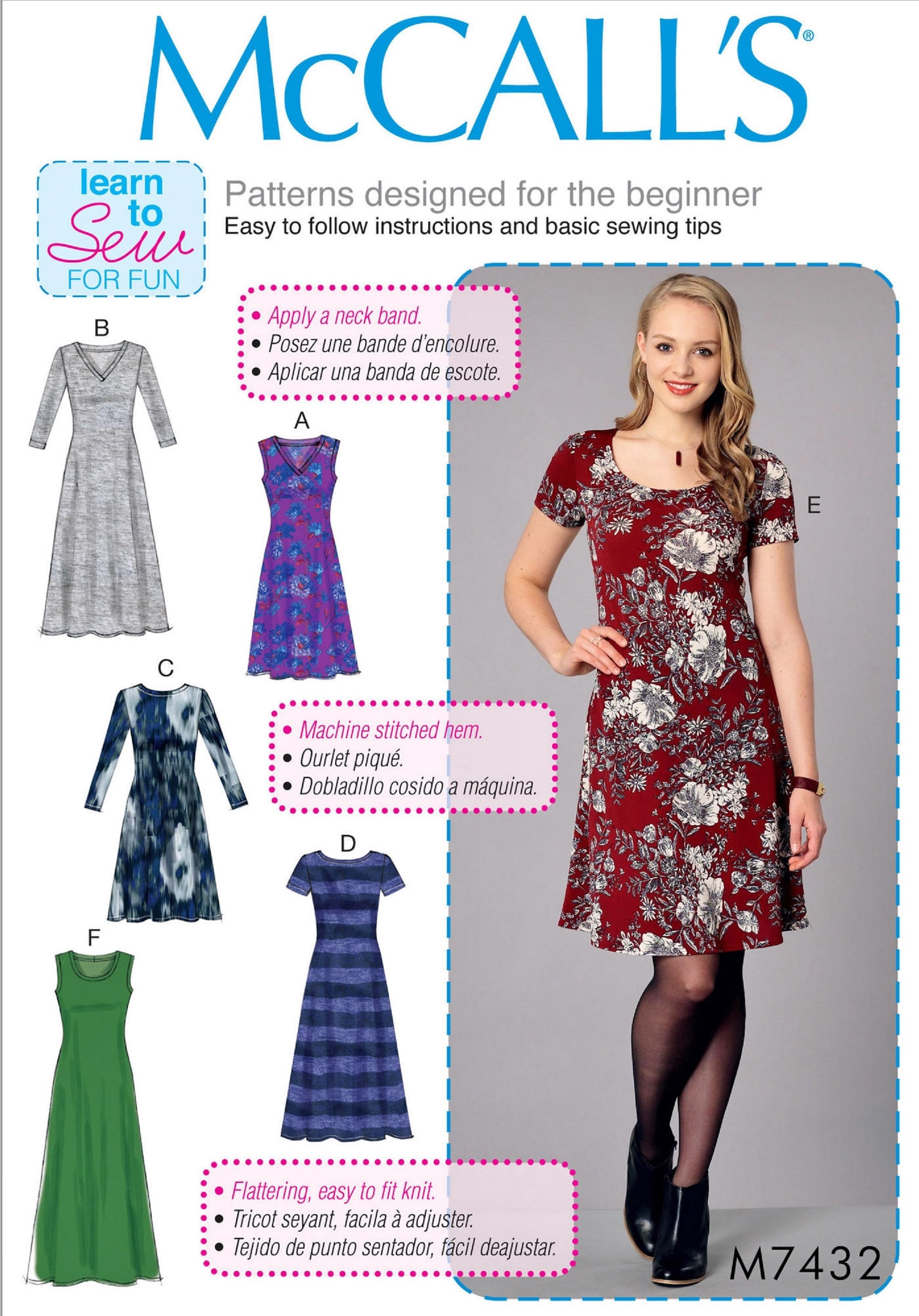 Sewing Pattern Women's Easy Dress Pattern Stretch Knit Etsy