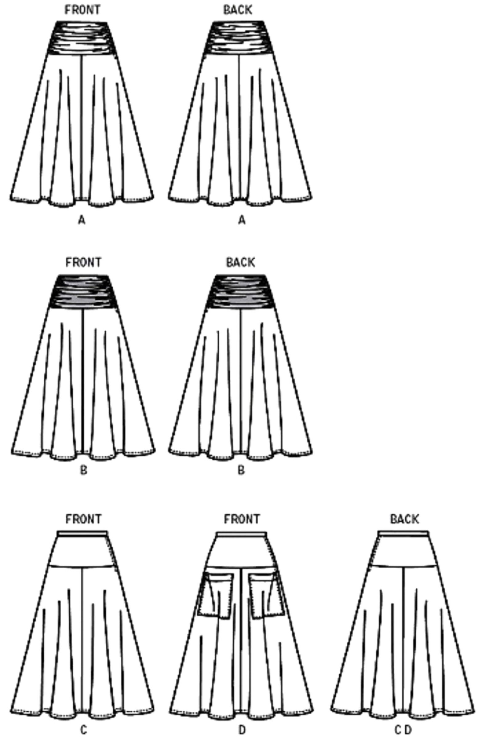 Sewing Pattern Women's Big Pockets Skirt Pattern Flared Etsy.de