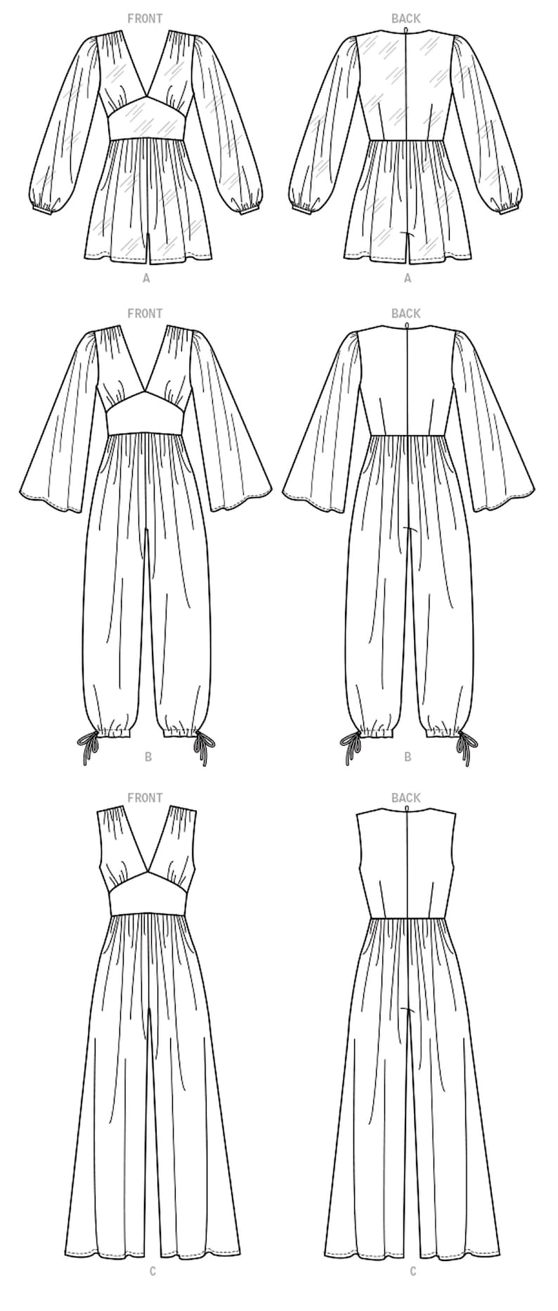 Sewing Pattern for Women's Jumpsuit Pattern Wide Leg Etsy