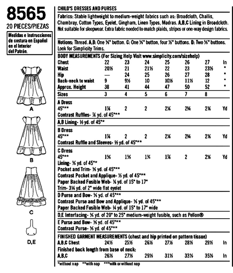 Sewing Pattern for Child's Dress and Purse Pattern Little Etsy