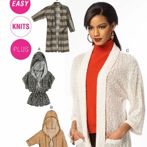 McCall&#39;s Sewing Pattern Women&#39;s Cardigan Pattern, Open Front Cardigan Pattern, Hooded Cardigan Pattern, McCall&#39;s Sewing Pattern 6802