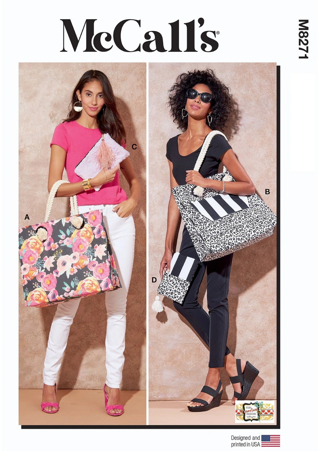 Mccall's Sewing Patterns Large Tote Bag Pattern, Cloth Pouch Pattern ...